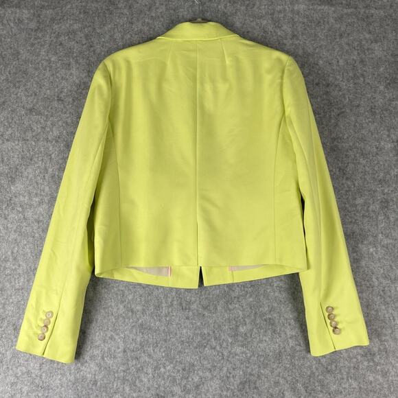 J Crew Cropped Drapey Twill Blazer Womens 6 Light Kiwi Stretch Preppy Career NEW - Picture 13 of 16